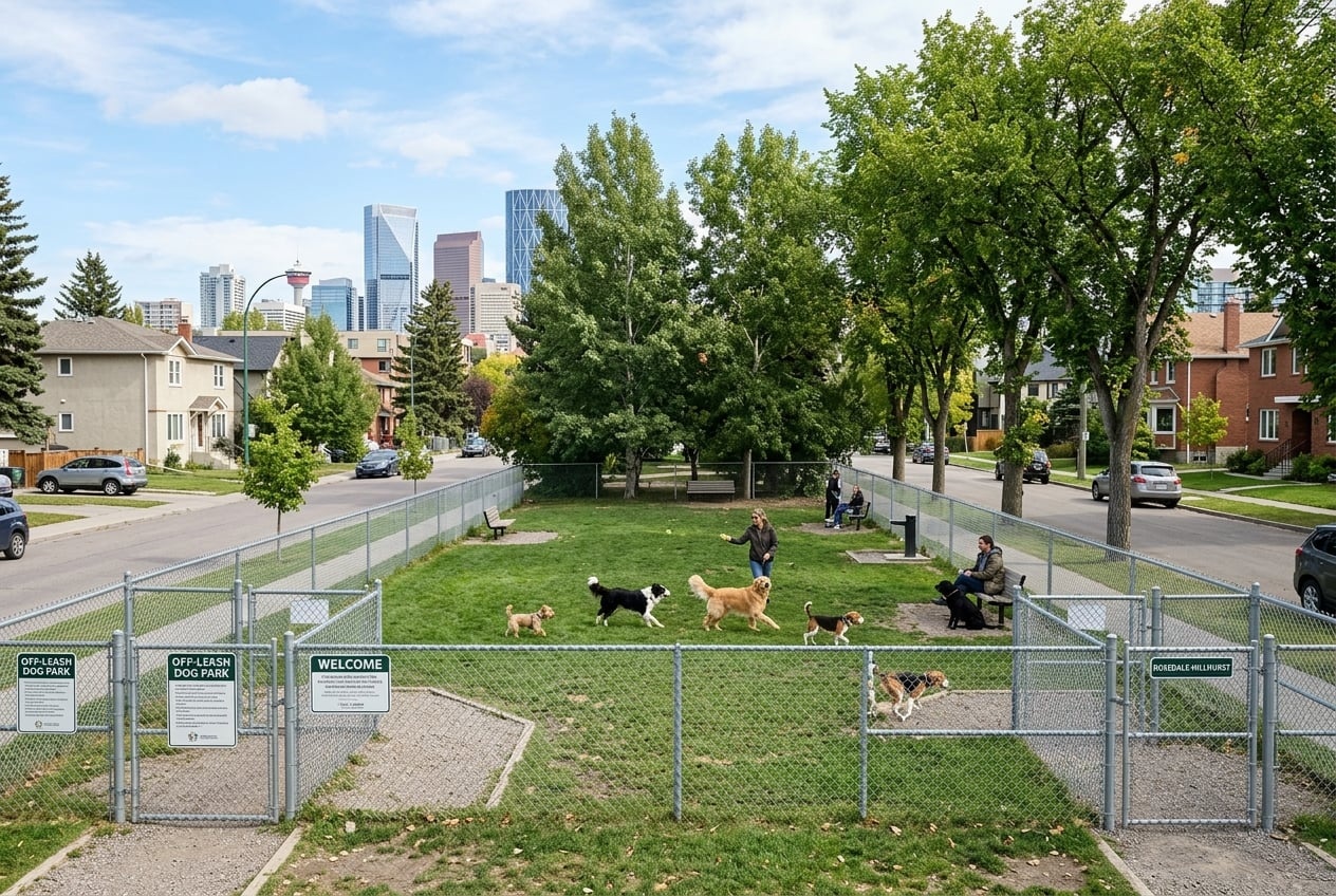 Rosedale Off Leash Area off-leash dog park in Calgary